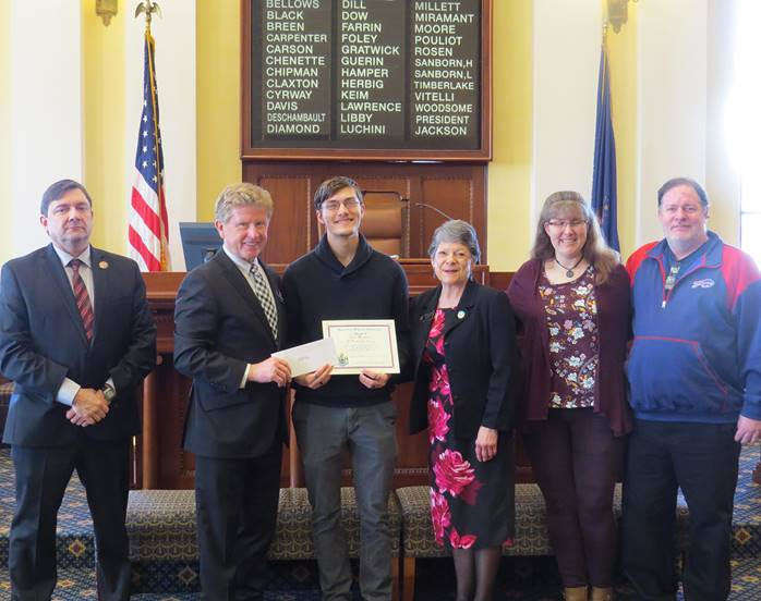 Evan Merchant of Beals is Awarded the Legislature’s Memorial